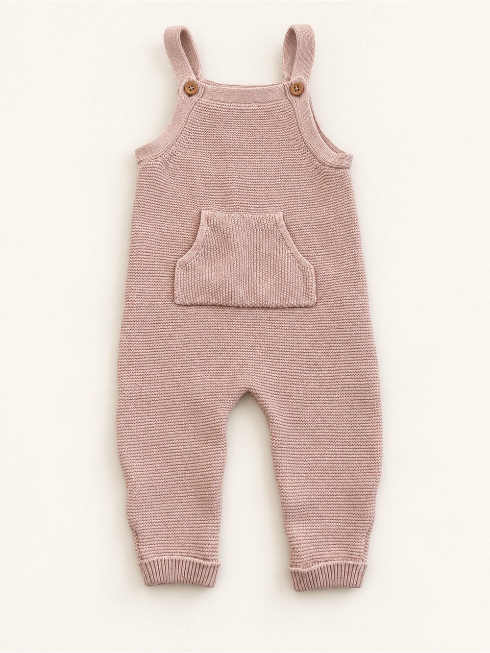 Baby organic Knit Overalls in Dusty Rose